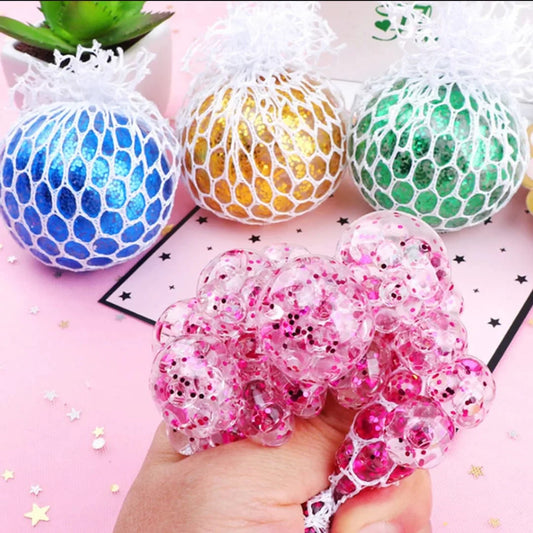 Anti Stress Squishy Mesh Rainbow Ball