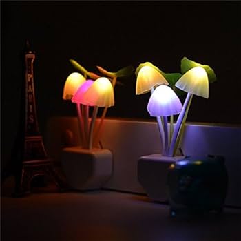 2Pcs Sensor LED Mushroom Night Light