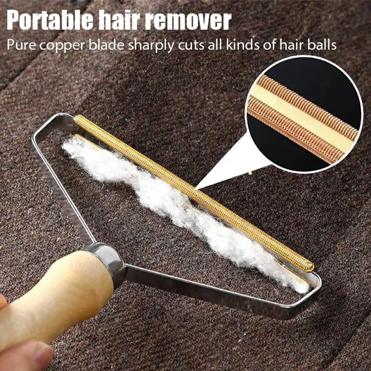 Portable Wooden Handle Lint Remover Brush