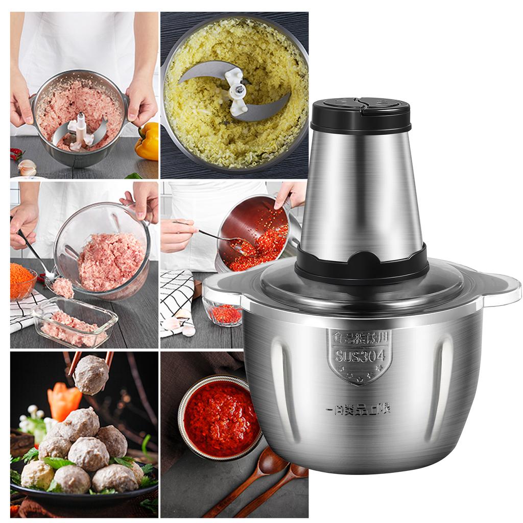 Heavy Duty Grinder and Chopper Machine Food Processor & 2L Meat Grinder Chopper for Meat, Vegetables, Fruits and Nuts