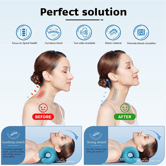 Neck And Shoulder Relaxer Cervical Traction Device For Support For Hump Corrector