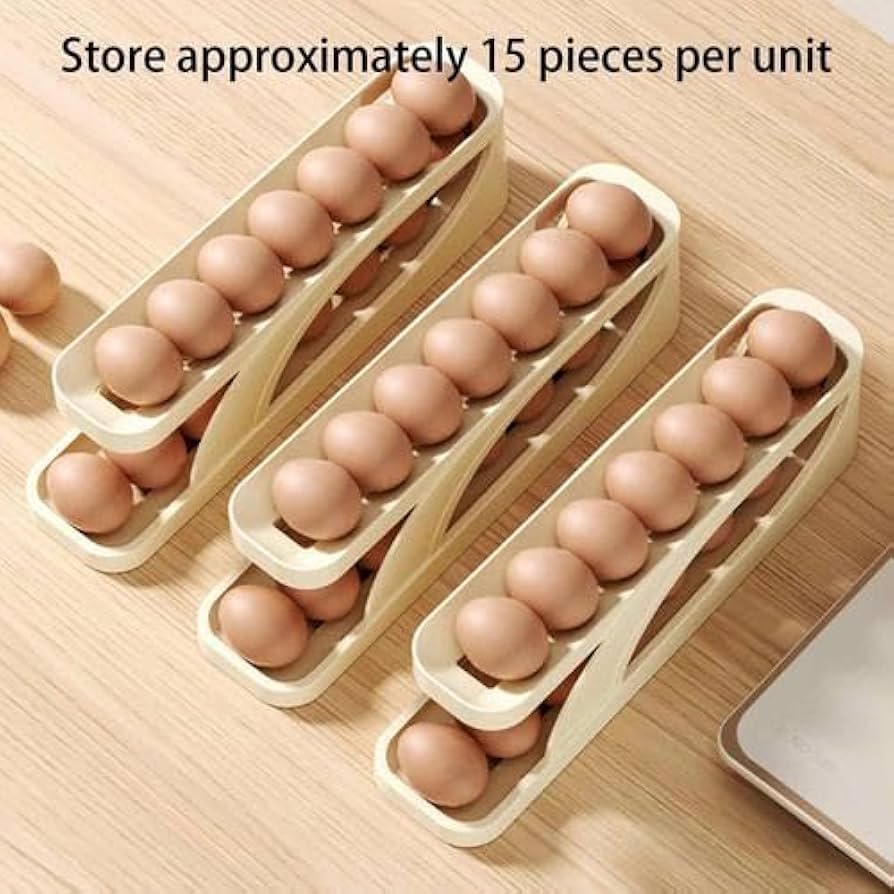 Sale Offer Egg Holder Dispensers With Automatically Rolling and Space Saving Egg Tray For Refrigerator and Kitchen
