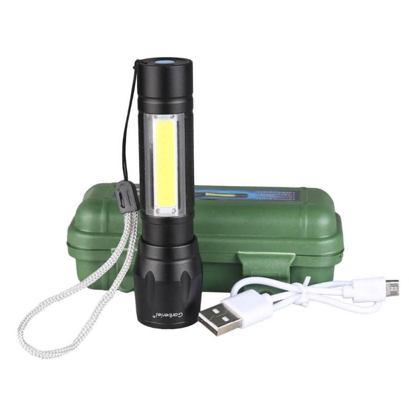 Mini Portable Torch LED Rechargeable Flashlight With USB Charging & Power Bank Waterproof Long Range