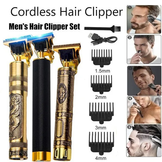 Imported Rechargeable Hair & Beard Trimmer with 4 Combs for Shaving & Haircutting