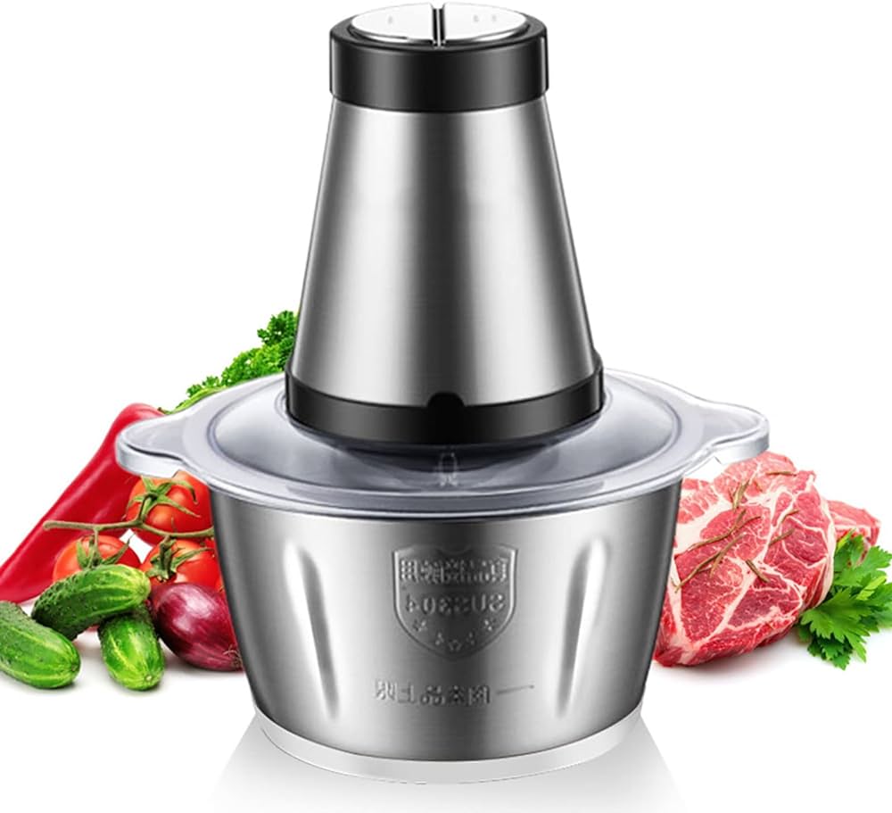 Heavy Duty Grinder and Chopper Machine Food Processor & 2L Meat Grinder Chopper for Meat, Vegetables, Fruits and Nuts