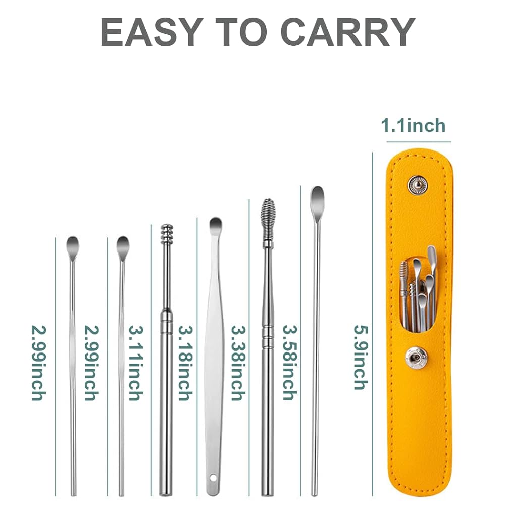 Innovative Spring Earwax Cleaner Tool Set – Spiral Design Stainless Steel