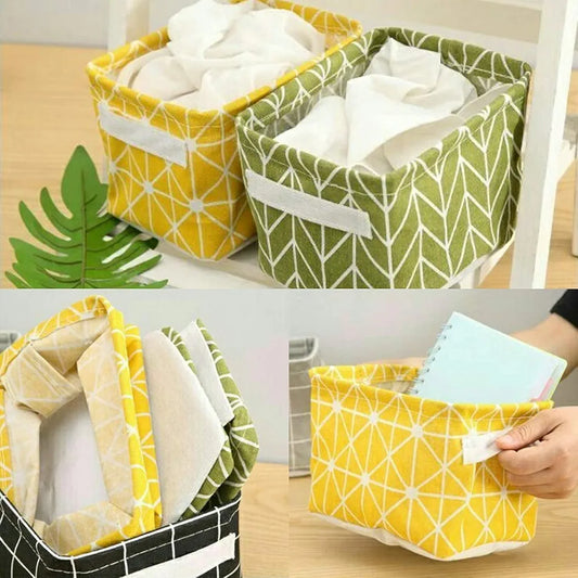 Multi-Purpose Foldable Storage Organizing Basket (Random Design) – 3 Pcs