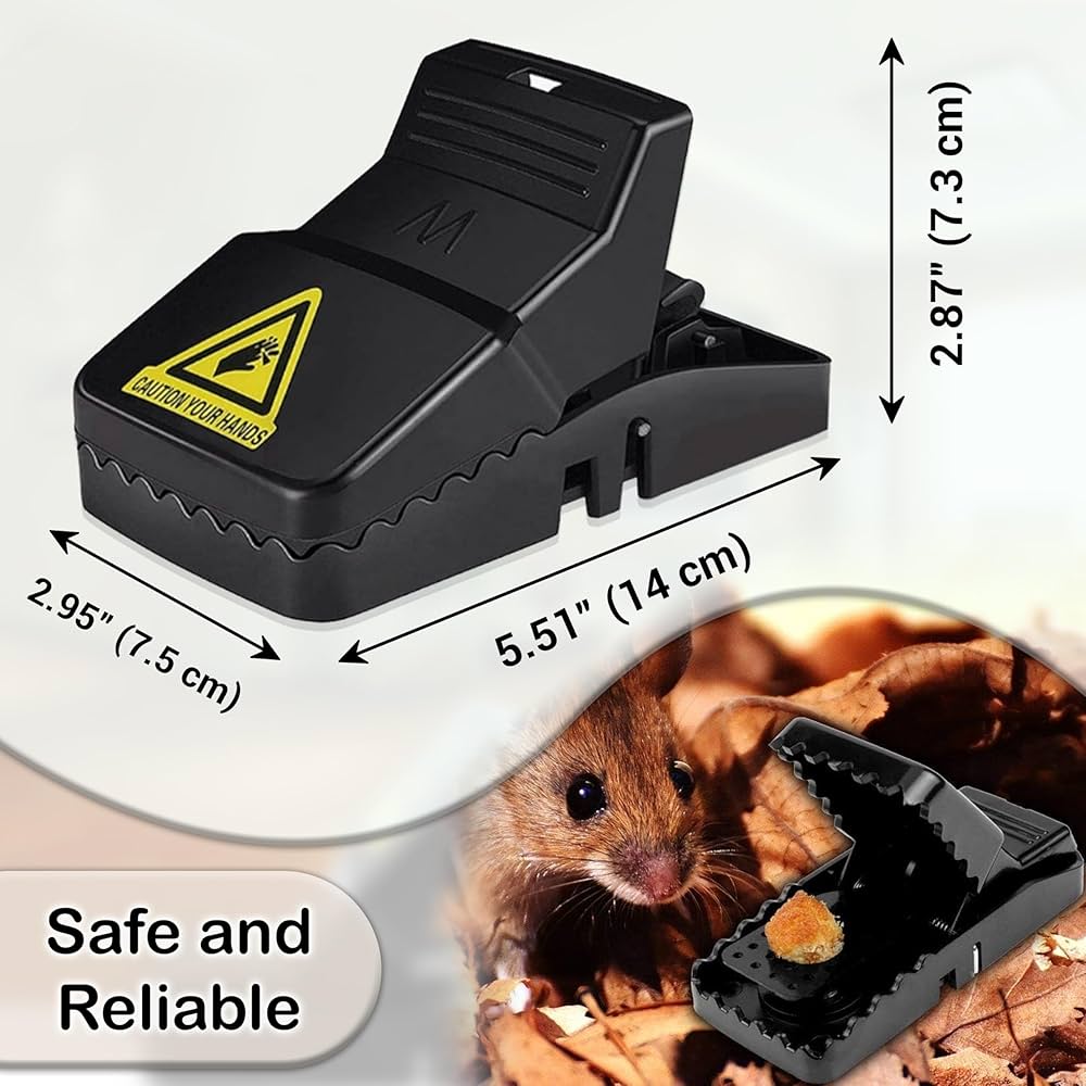 (Pack of 3) Plastic Mouse Trap Kill Fast Mice Rat Trap Reusable Mouse Snap Catcher for Home and Outdoor Use