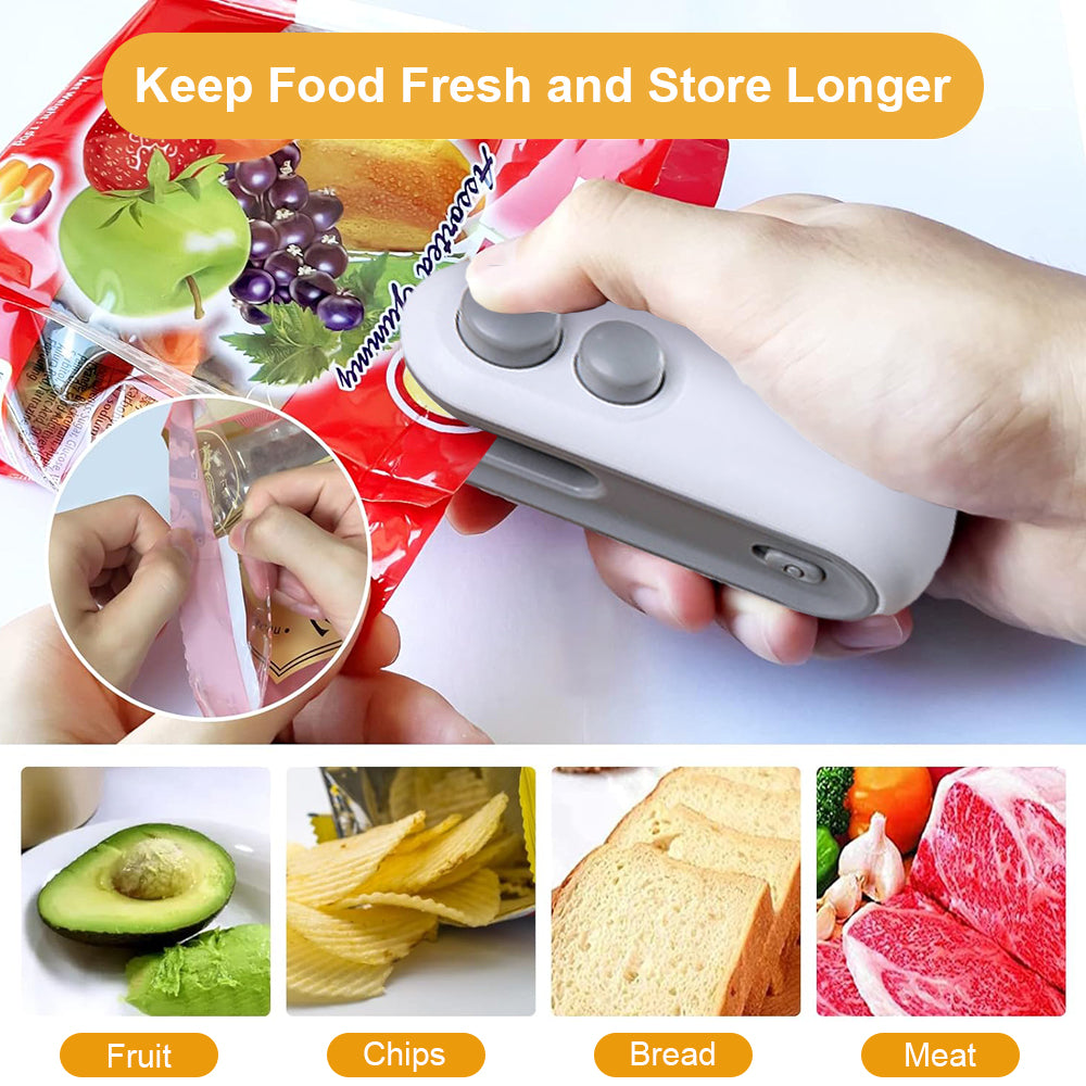 Rechargeable 2 in 1 Portable Mini Food Bag Heat Sealer And Cutter For Home and Outdoor Use