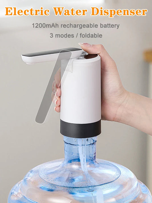 Rechargeable Water Dispenser Pump Foldable Desktop Automatic Drinking Water Machine with USB Charging for Home, Office, Travel, Camping