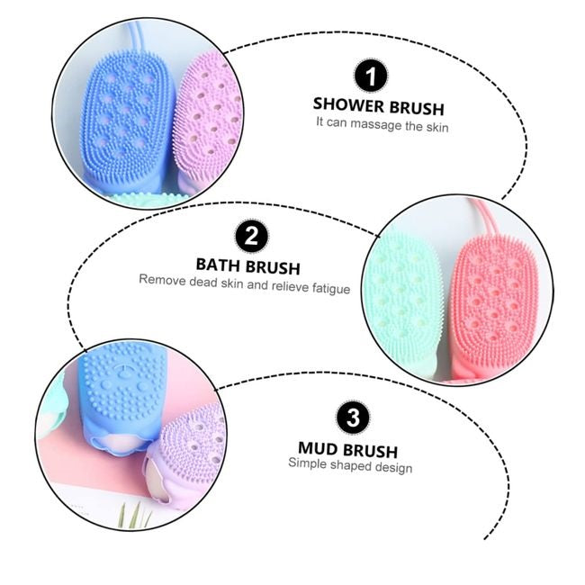 Silicone Body Scrubber Shower Exfoliating Sponge Bubble Bath Brush Massager Skin Cleaner with Box For Home and Outdoor Use