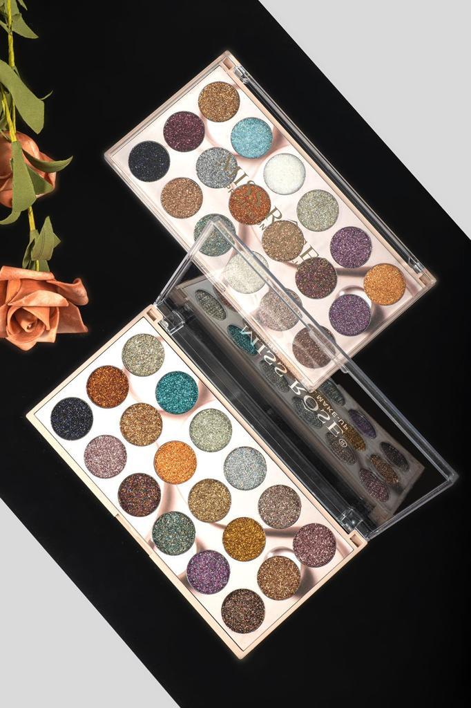 MISS ROSE 18-Color Sequin Glitter Eyeshadow Palette