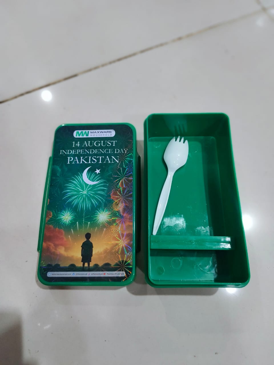 14th August Independence Day Lunch Box for Kids – Green & White Flag Theme
