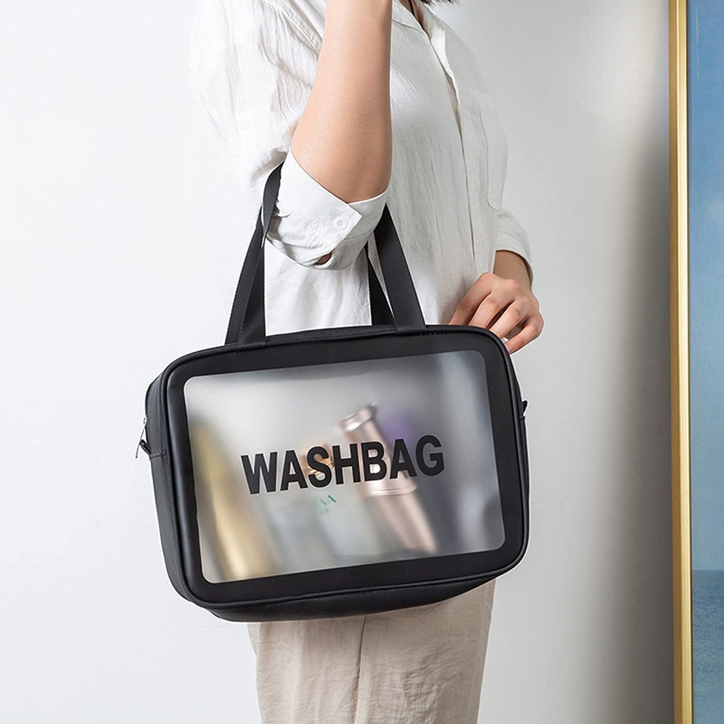 Clear Travel Toiletries Bag | Waterproof Cosmetic Makeup Wash Bag