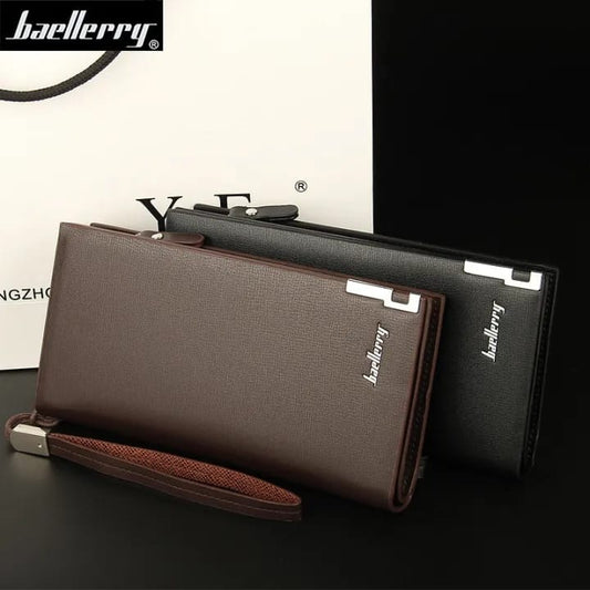Baellerry Long Leather Wallet for Men