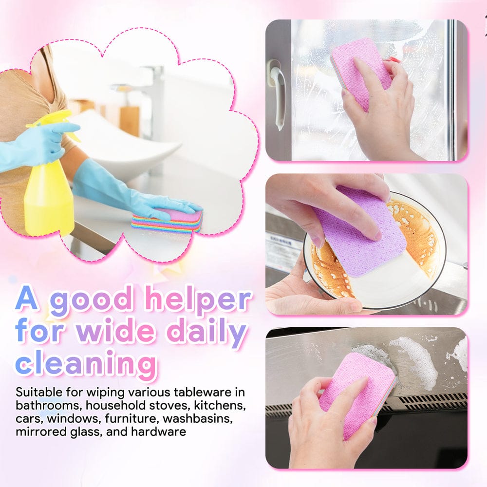 Set Of 3 Cartoon Compressed Kitchen Sponge β Double Sided Dish & Pot Cleaning Wipe