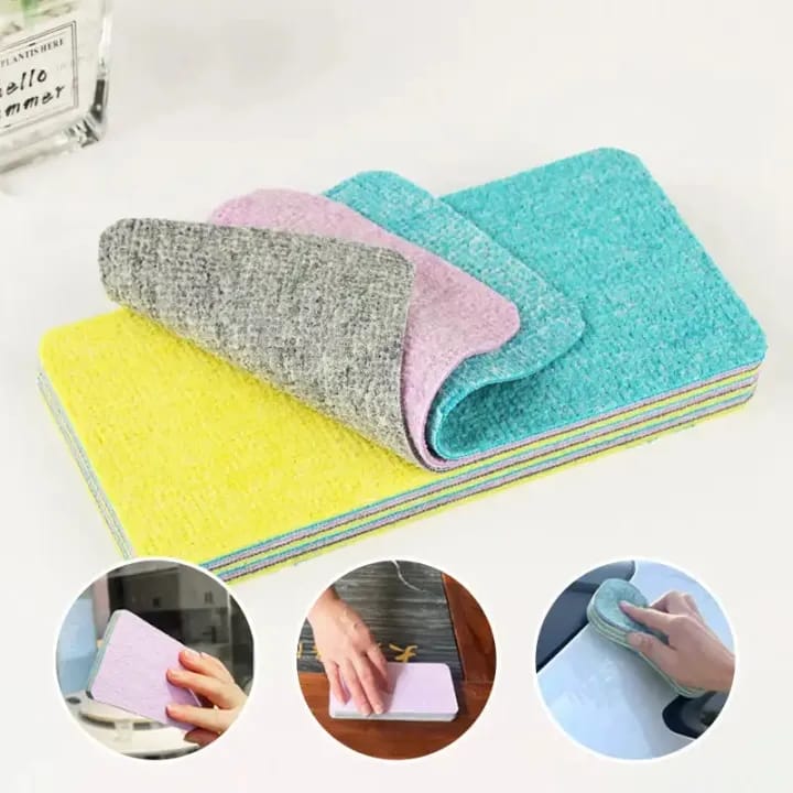 Set Of 3 Cartoon Compressed Kitchen Sponge β Double Sided Dish & Pot Cleaning Wipe