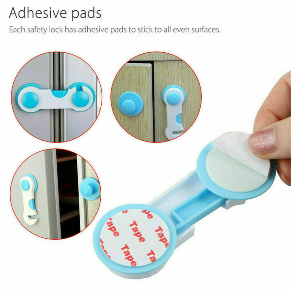 (Pack of 8) Children Plastic Safety Drawer Cabinets Fridge Furniture Blockers Doors Security Lock for Toddler Baby Protection