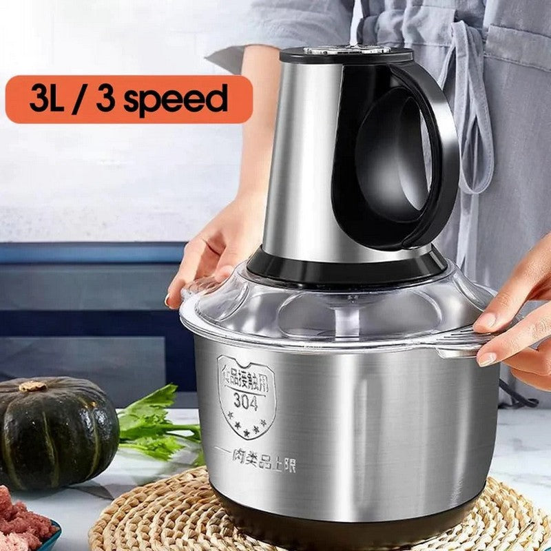 Multifunctional Electric High Power 3L Household Stainless Steel Meat Grinder and Blender  Food Processor and Chopper