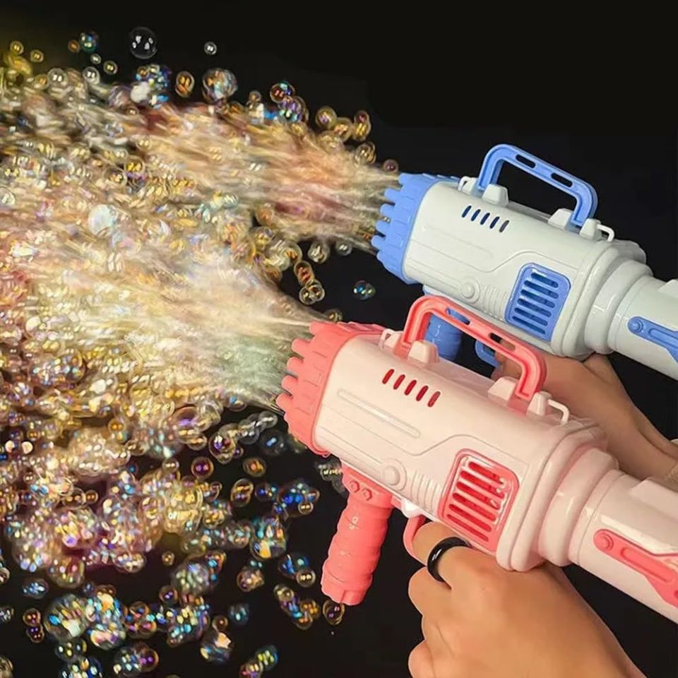 Bazoka Bubble Blaster 32 Hole Electric Gatling Bubble Gun Machine For Kids Indoor Outdoor Toy