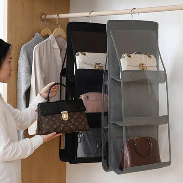 Buy 1 Get 1 Free Handbag Storage Hanging Purse Organizer with 6 Large Easy Access Pockets