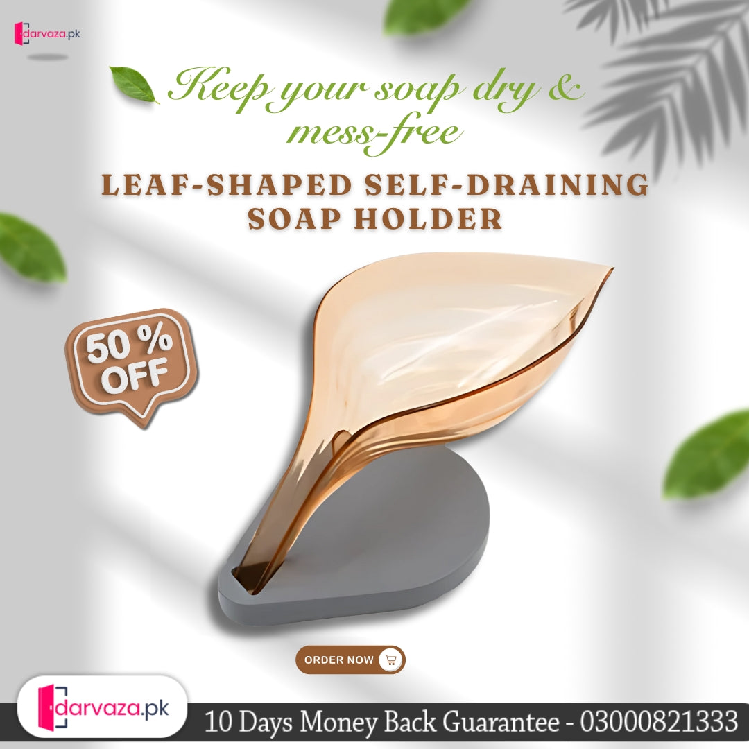 Buy 1 Get 4 Free Self Draining Leaf Shape Soap Holder
