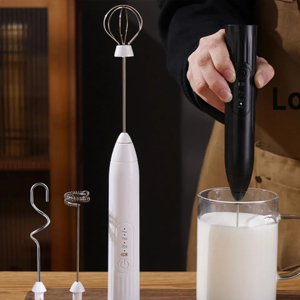 2 In 1 Electric Rechargeable Handheld Coffee and Egg Beater and Mixer & Milk Frother