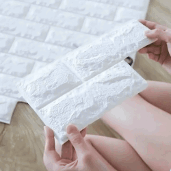 Water and Moisture Proof Anti Collision Self Adhesive White Brick Vinyl Tile Wallpaper Stickers For Home Decor