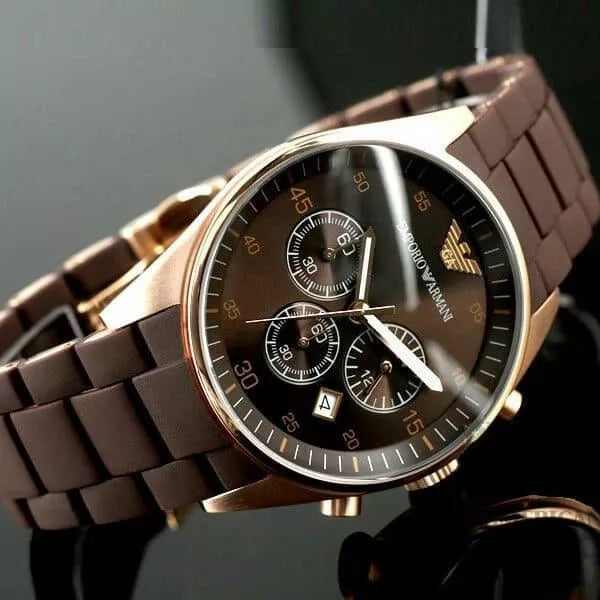 Emporio Armani Luxury Chain Design Clock Dial Analog Wristwatch For Men