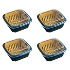 Grand Sale Offer Buy 1 Get 2 Free 2 In 1 Fruit / Vegetables Storage & Drain Basket With Lid Cover In Rs 999 (3 Baskets)