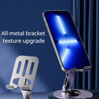 360° Rotating Metal Mobile Stand for Table – Foldable & Adjustable Holder