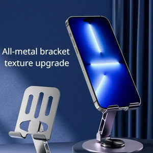 360° Rotating Metal Mobile Stand for Table – Foldable & Adjustable Holder