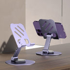 360° Rotating Metal Mobile Stand for Table – Foldable & Adjustable Holder