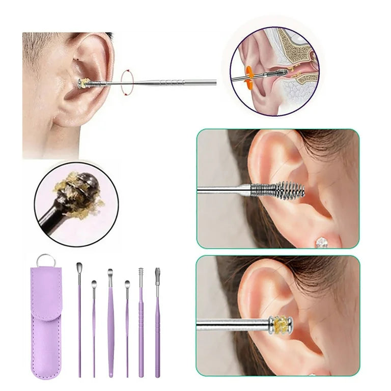 Innovative Spring Earwax Cleaner Tool Set – Spiral Design Stainless Steel