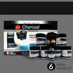 Charcoal Anti-Blackhead Whitening Facial Kit with Bleach – 6 Step Deep Cleansing Facial