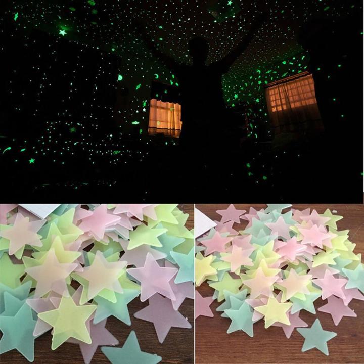 100Pcs Self Adhesive Glow-in-the-Dark Stars