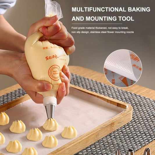Disposable Pastry Icing Bags with All-Size Nozzles – 25 Pcs