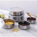 Fresh Box Set of 5 Stainless Steel Food Storage Containers with Airtight Lids