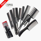 Set of 10 Pcs Anti Static Professional Hair Brush For Kids Hairstyle Comb Set