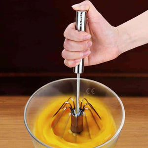 Manual Egg Beater – Stainless Steel Hand Whisk | Semi Automatic Push Whisk for Eggs, Cream & Batter