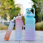 3PCS Water Bottle Set – Motivational Gradient Bottles