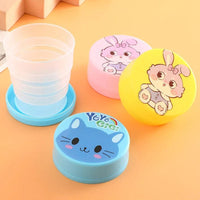 Pack of 2 Magic Glass – Collapsible Foldable Kids Cup with Lid (Portable & Cute Design)