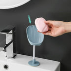 Pack of 2 360° Rotating Soap Holder with Drain – Wall Mounted Self Draining Soap Dish