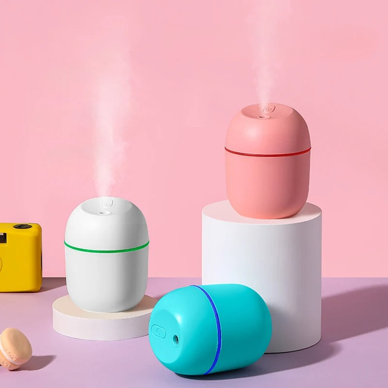 USB Humidifier Air Freshener – Quiet Mist Diffuser with LED Lights | Portable Room Moisturizer