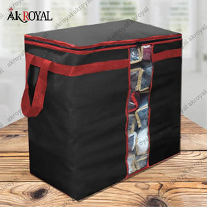 Pack of 2 Black Storage Bag – Premium Large Capacity Clothes & Blanket Organizer