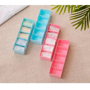 Pack of 2 (5) Grid Drawer Organizer – Multi-Compartment Clothes Storage Box