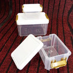 ARONI Storage Box Set (3PCS) – Airtight Plastic Containers with Lock Lid | Multi Size Kitchen Organizer Boxes