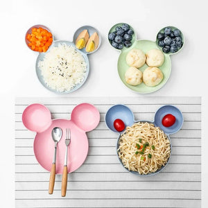 Pack of 2 Kids Butterfly Plate Set – Cute Cartoon Dinner Plate with Spoon & Fork