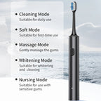 Sonic Electric Toothbrush – Rechargeable Waterproof Oral Care Brush with Extra Heads
