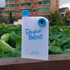 Notebook Water Bottle – Slim Flat Book Shape Bottle (Portable & Leakproof)